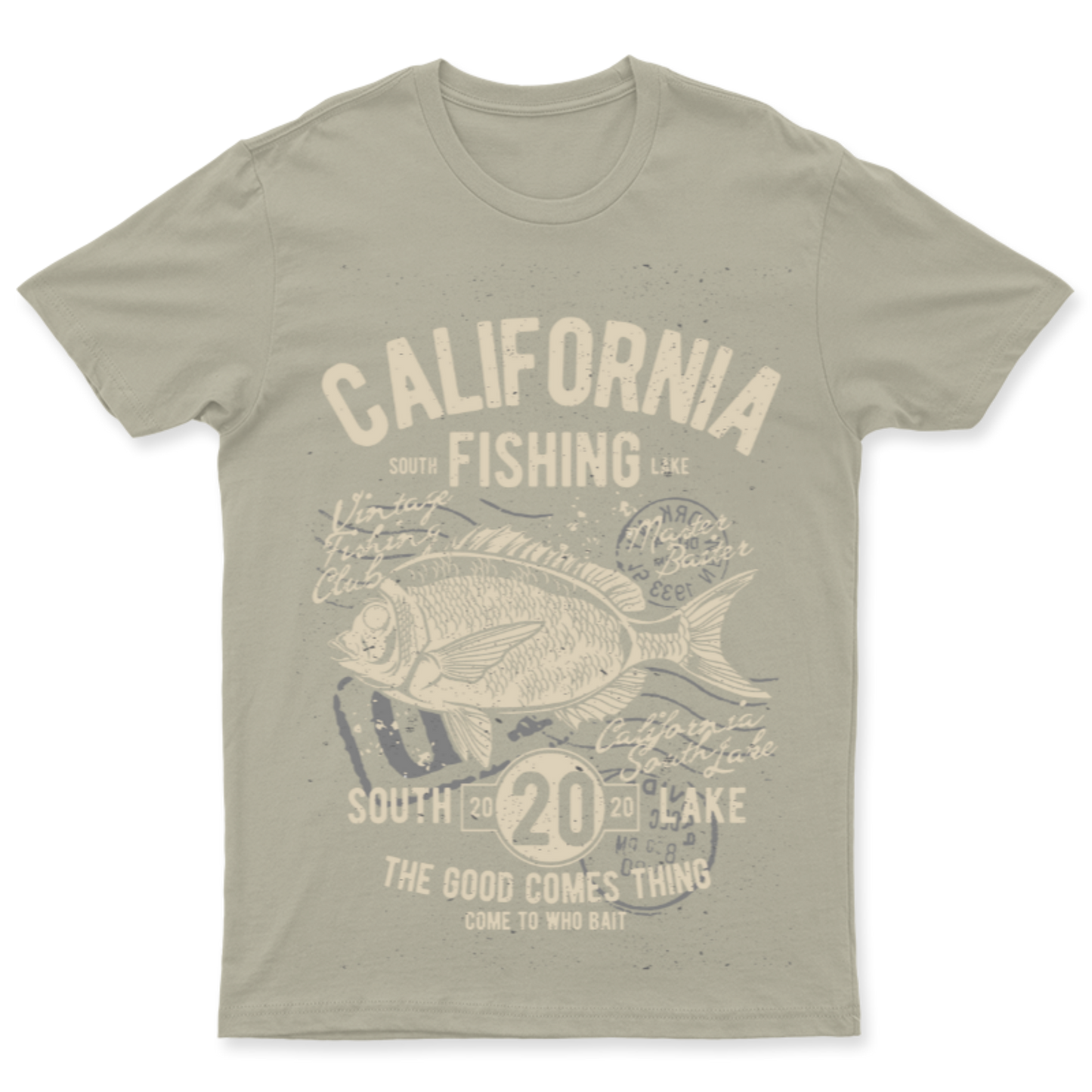 Playera Vintage California Fishing - Hombre