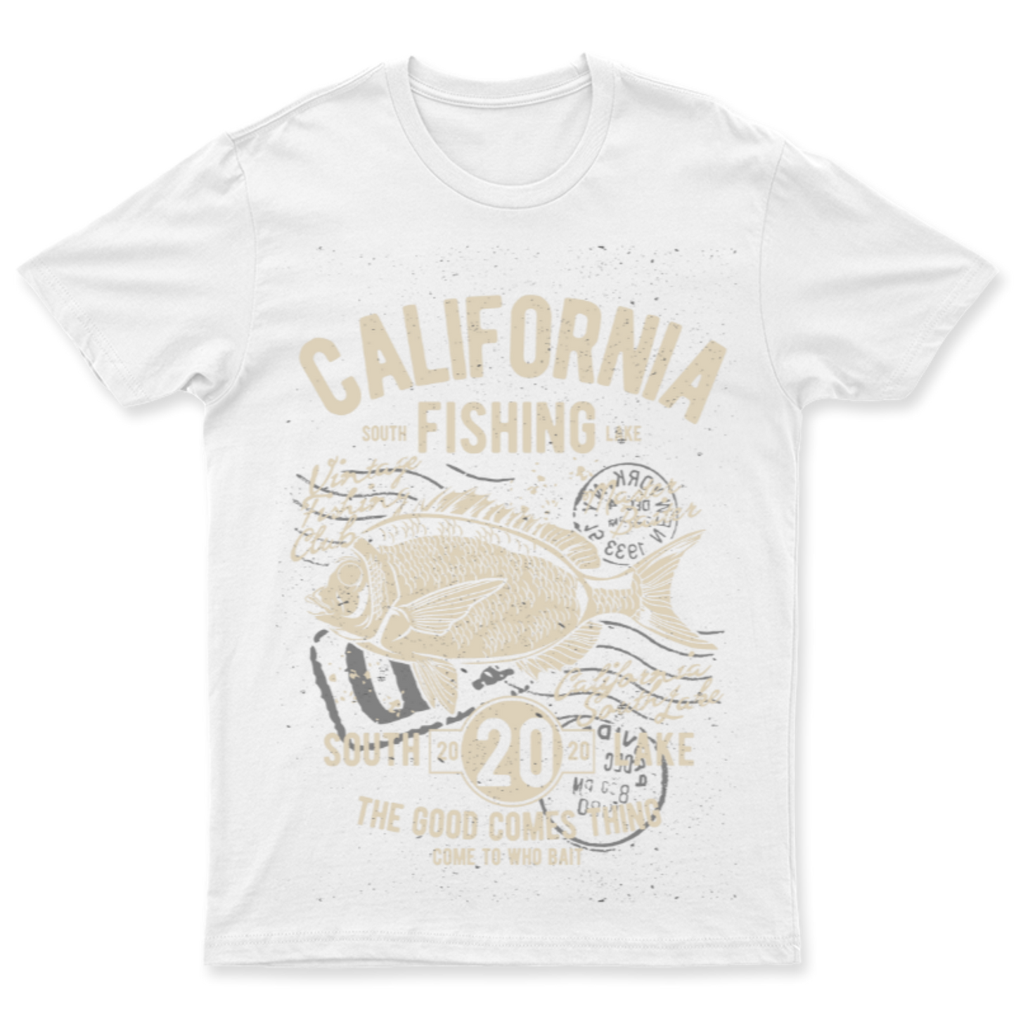 Playera Vintage California Fishing - Hombre