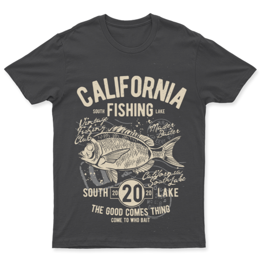 Playera Vintage California Fishing - Hombre