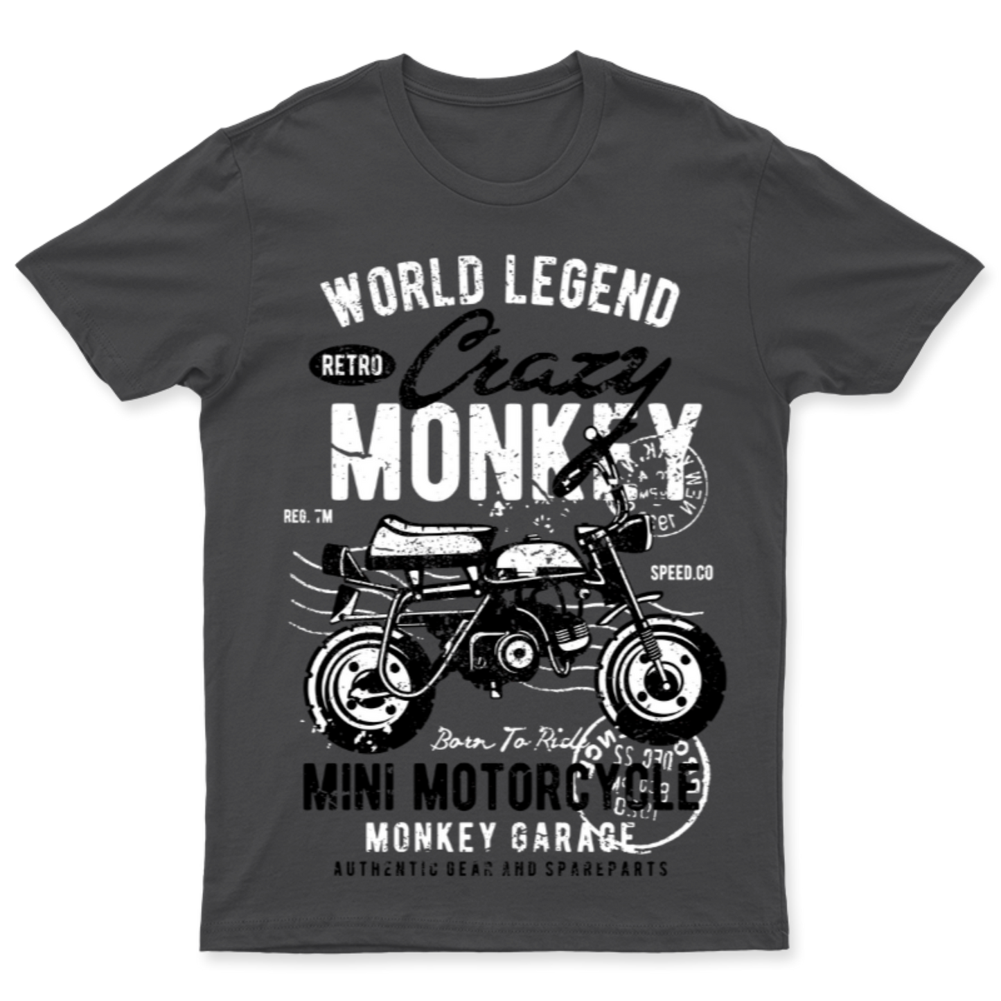 Playera Crazy Monkey Motorcycle - Hombre