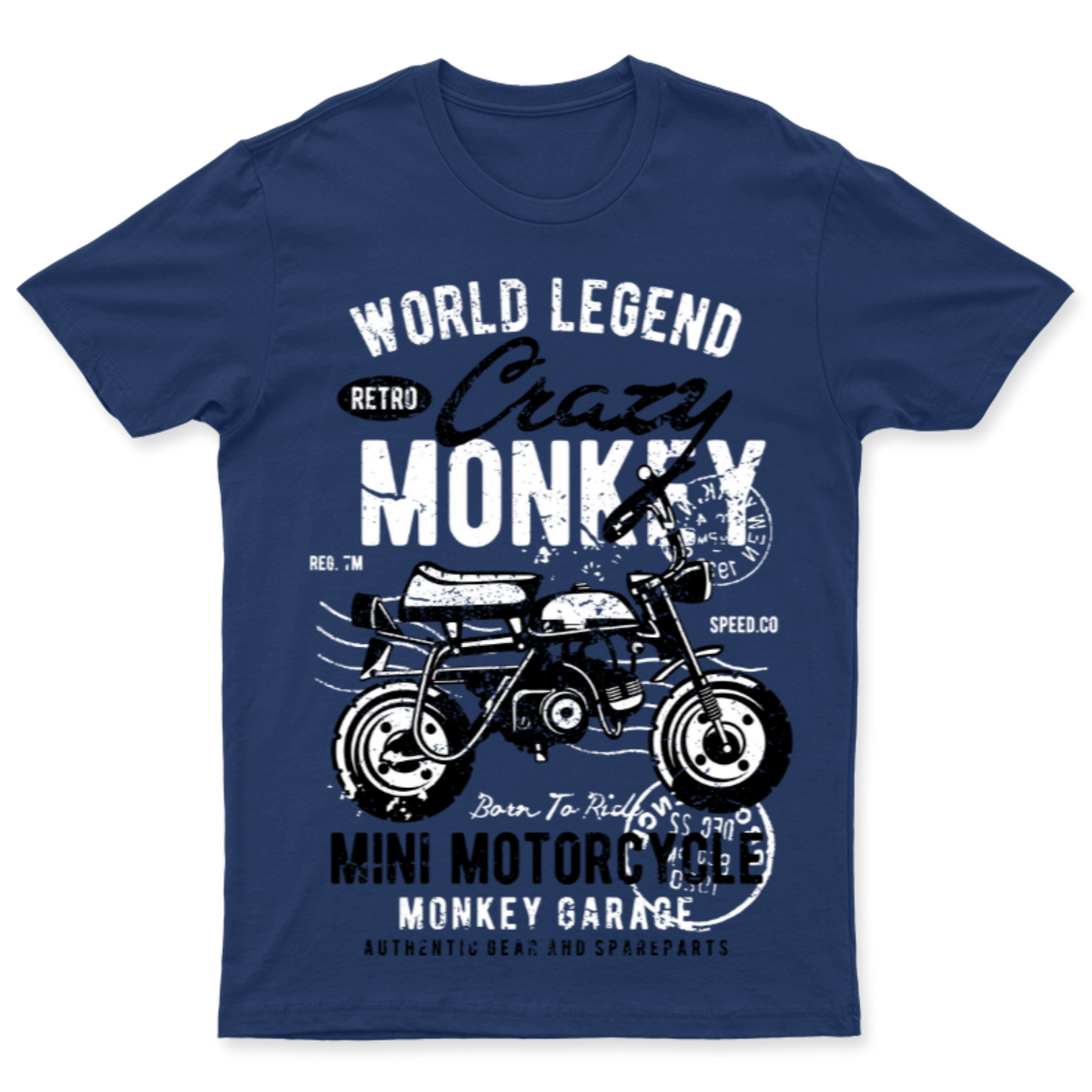 Playera Crazy Monkey Motorcycle - Hombre