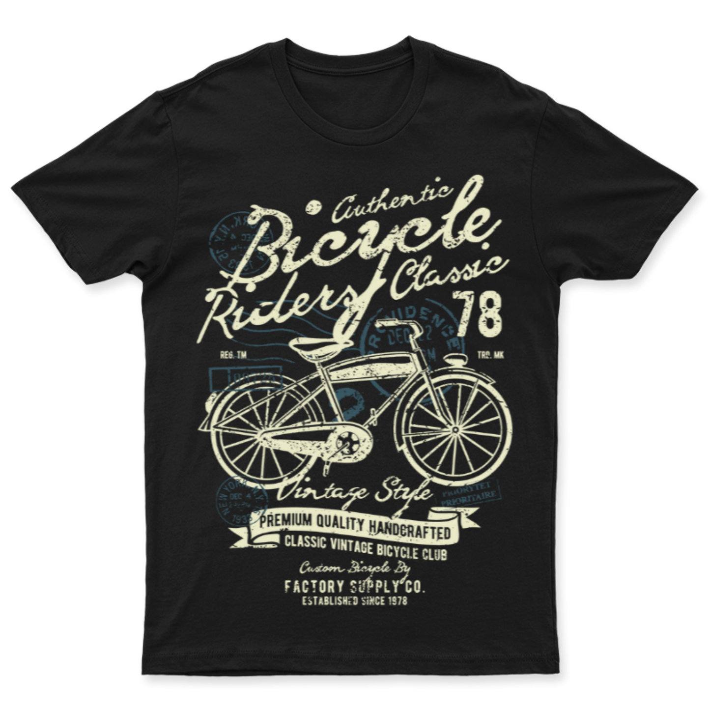Playera Vintage Bicycle Riders - Hombre