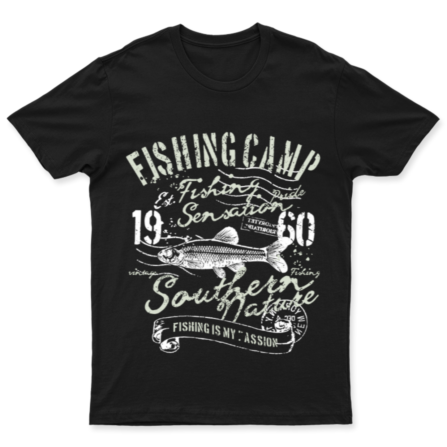 Playera Vintage Fishing Camp - Hombre