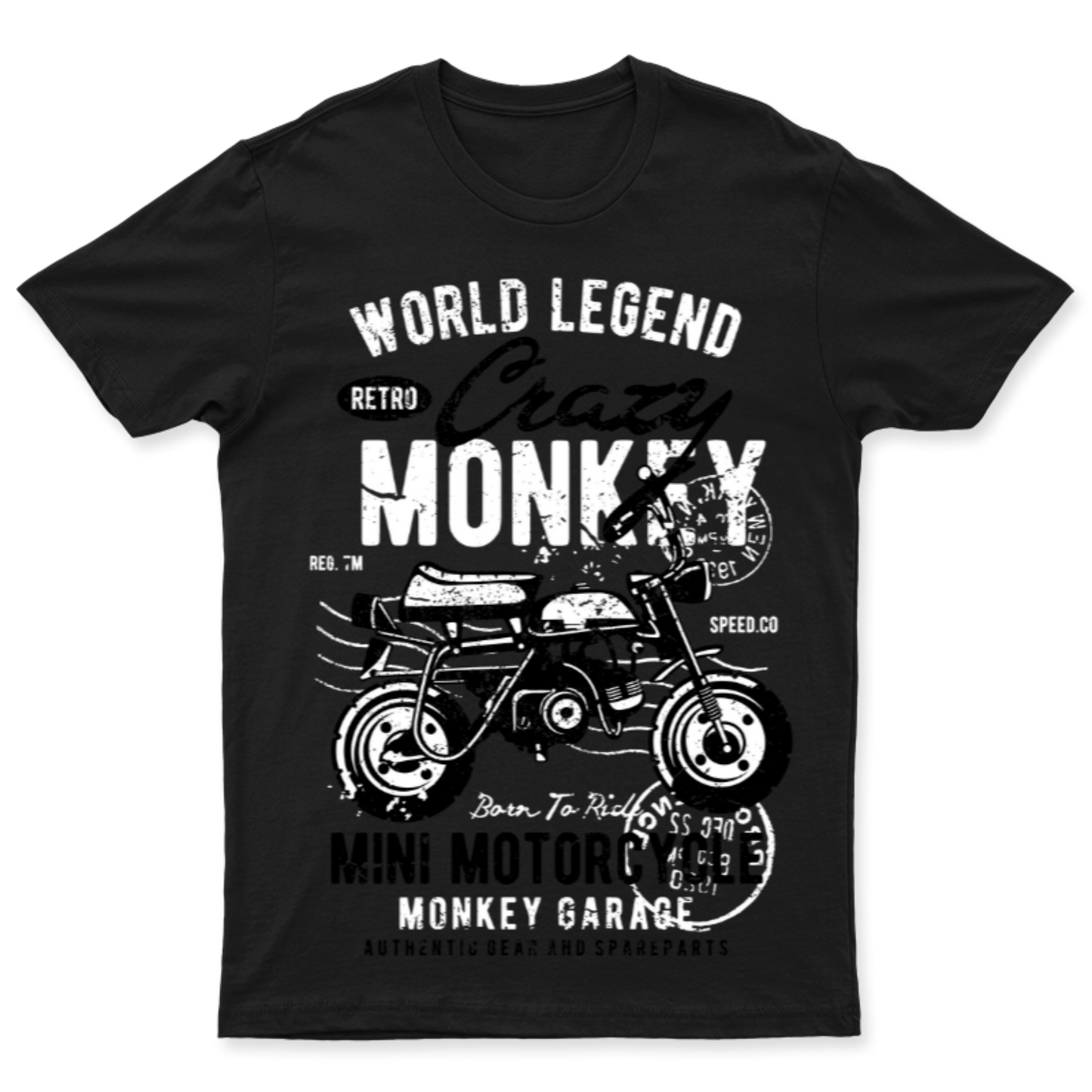 Playera Crazy Monkey Motorcycle - Hombre