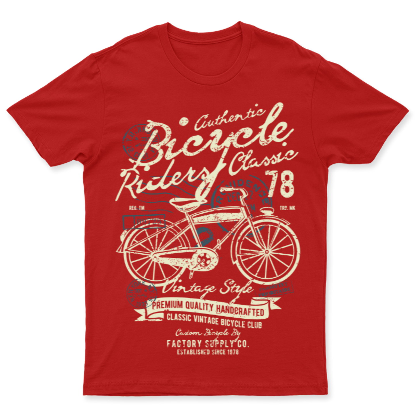 Playera Vintage Bicycle Riders - Hombre