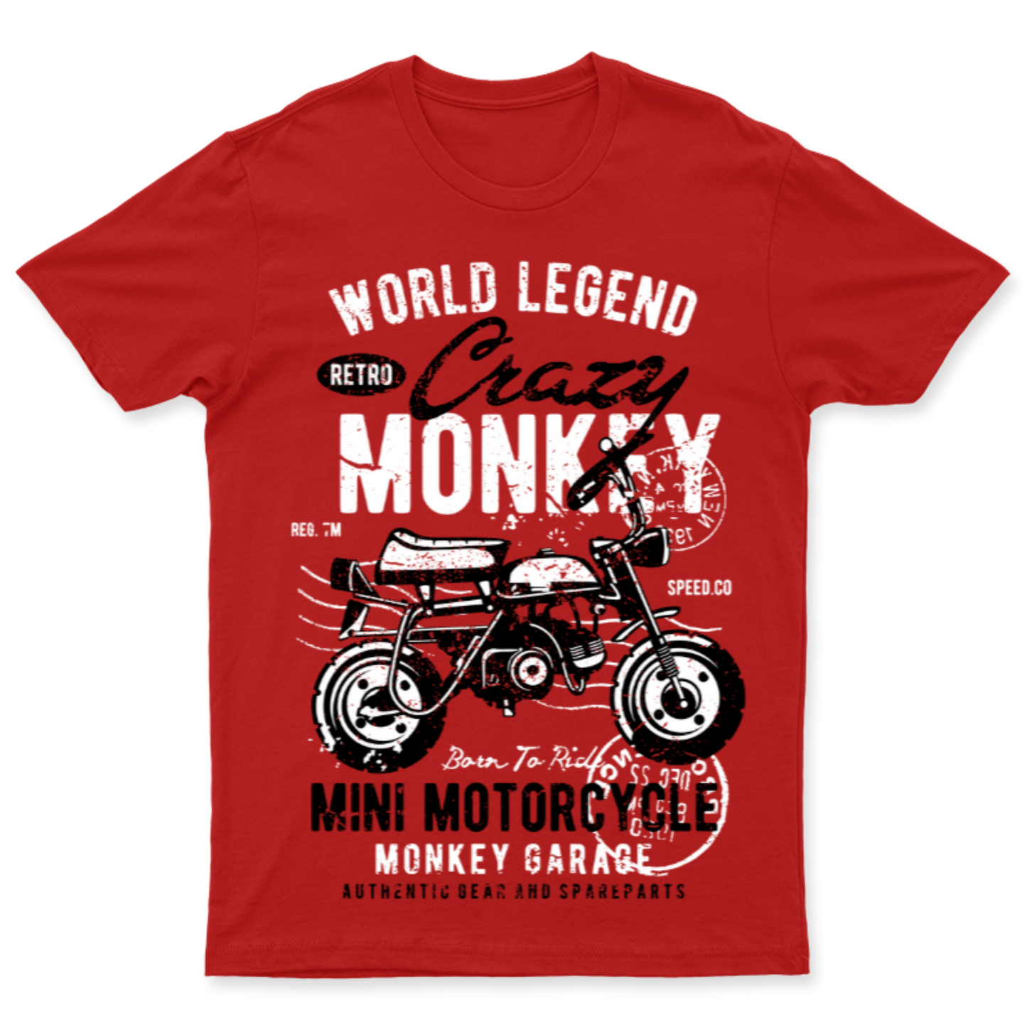 Playera Crazy Monkey Motorcycle - Hombre