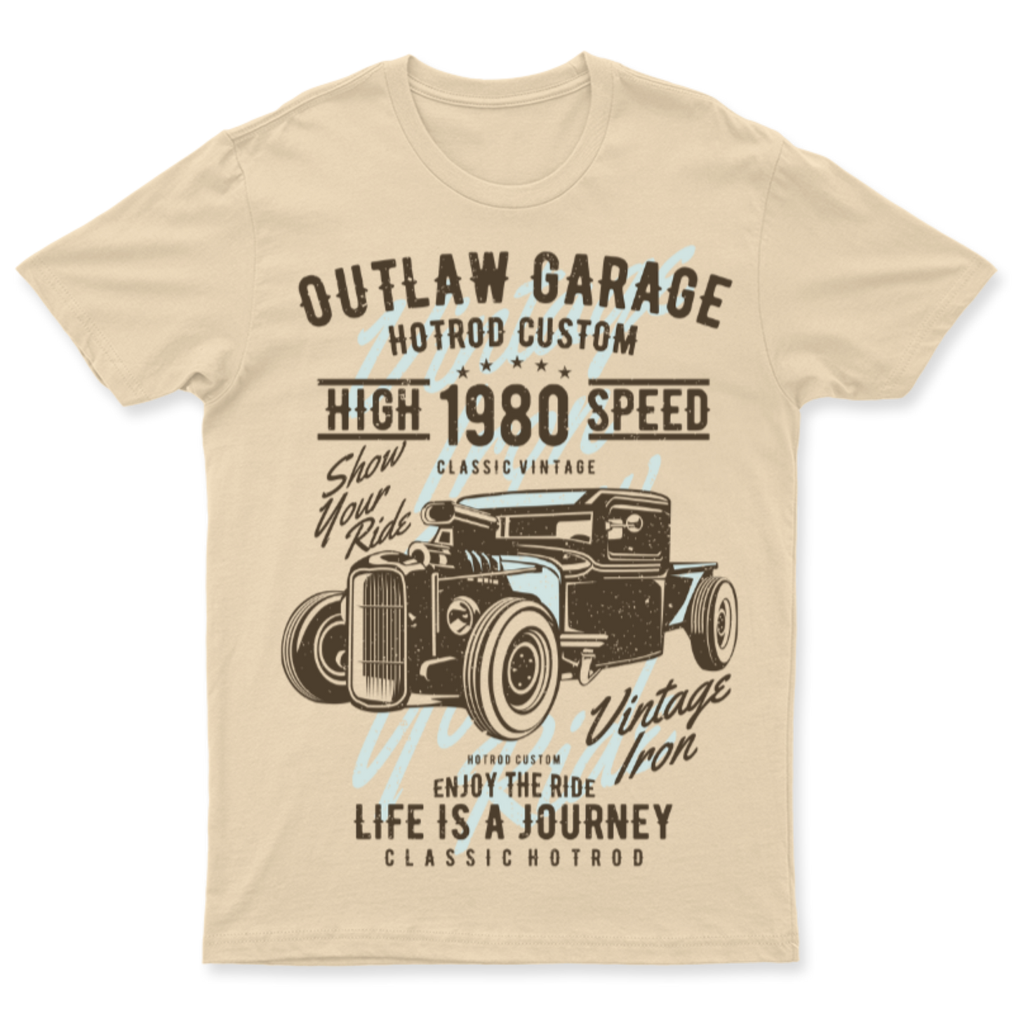 Playera Vintage Outlaw Garage - Hombre