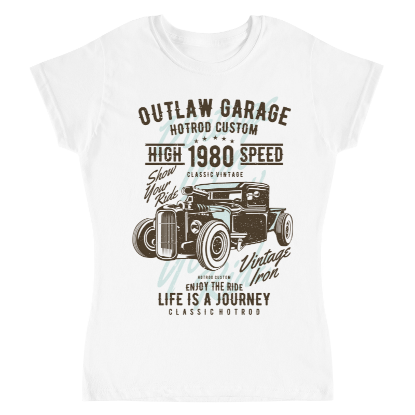 Playera Vintage Outlaw Garage - Mujer