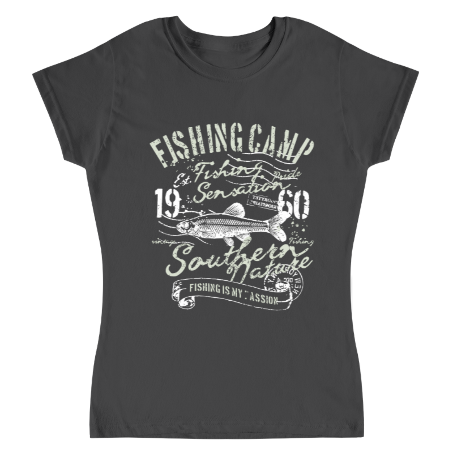 Playera Vintage Fishing Camp - Mujer