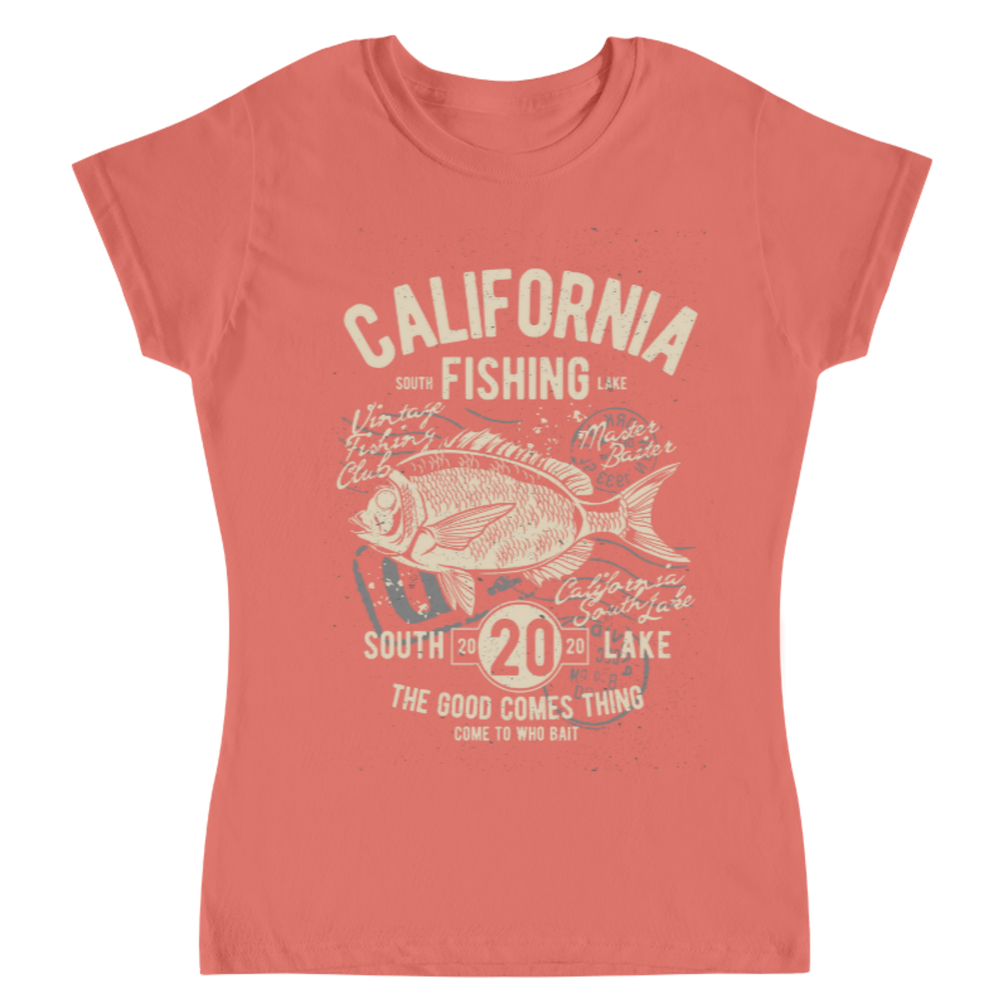 Playera Vintage California Fishing - Mujer