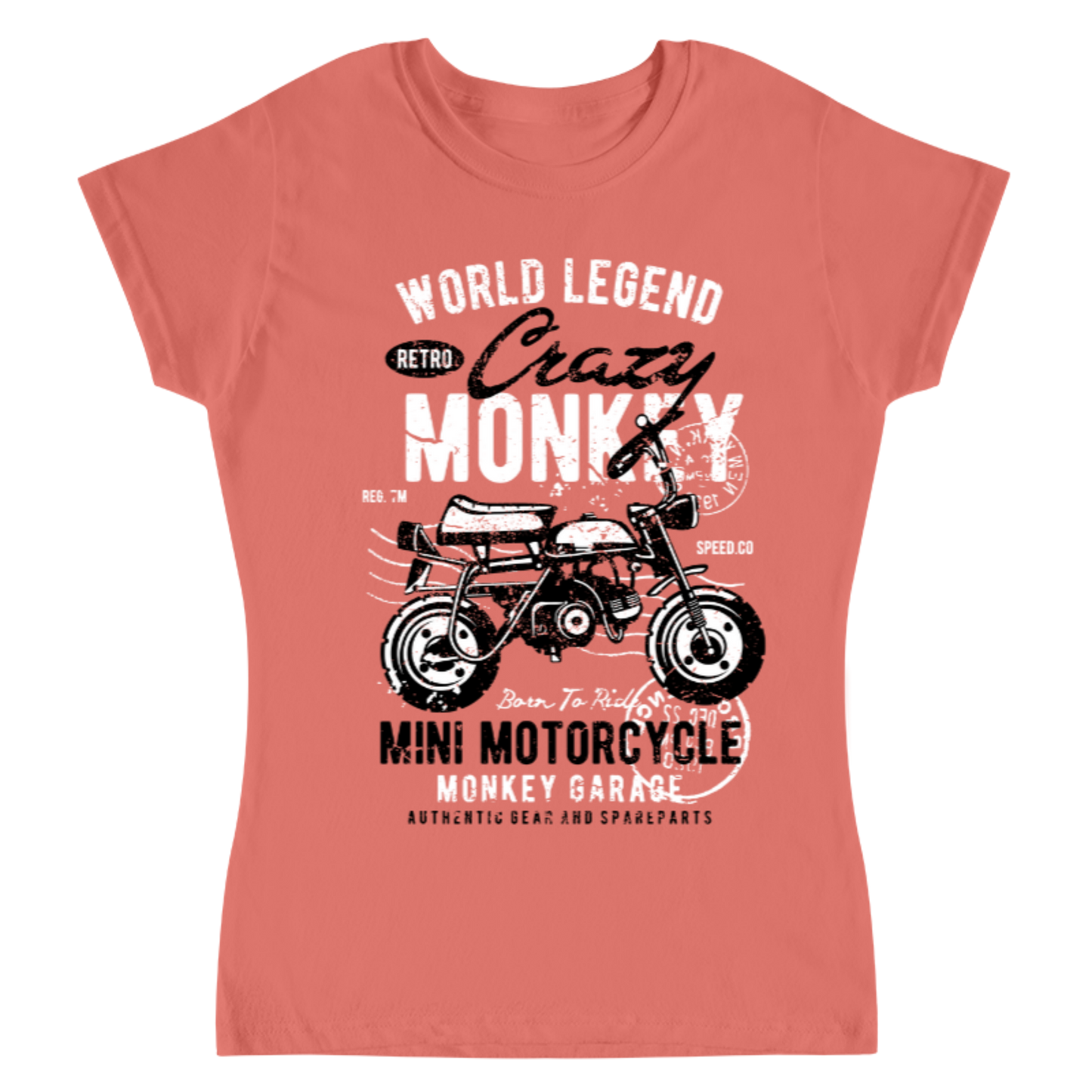 Playera Crazy Monkey Motorcycle - Mujer