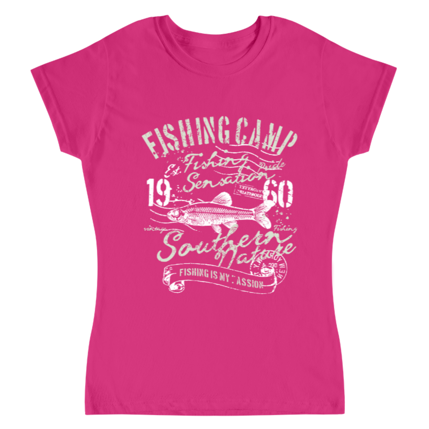 Playera Vintage Fishing Camp - Mujer