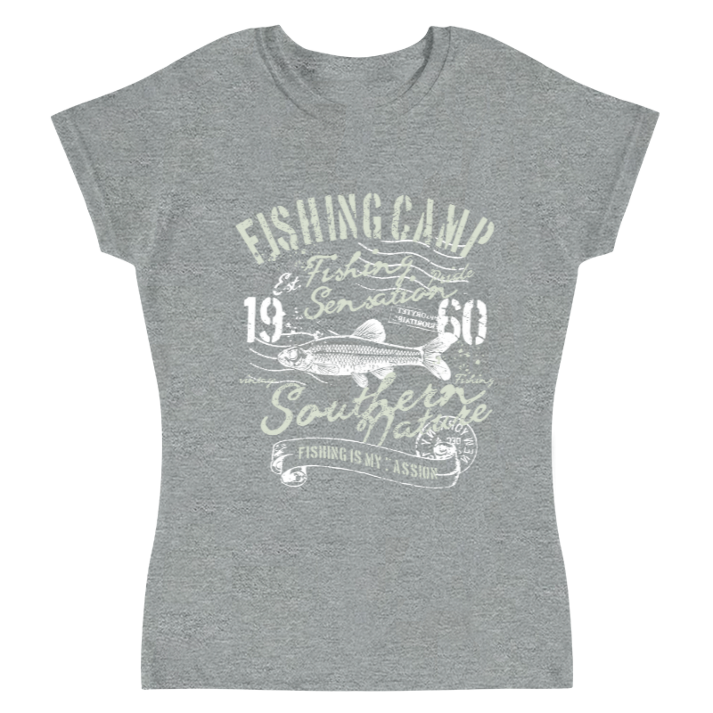Playera Vintage Fishing Camp - Mujer