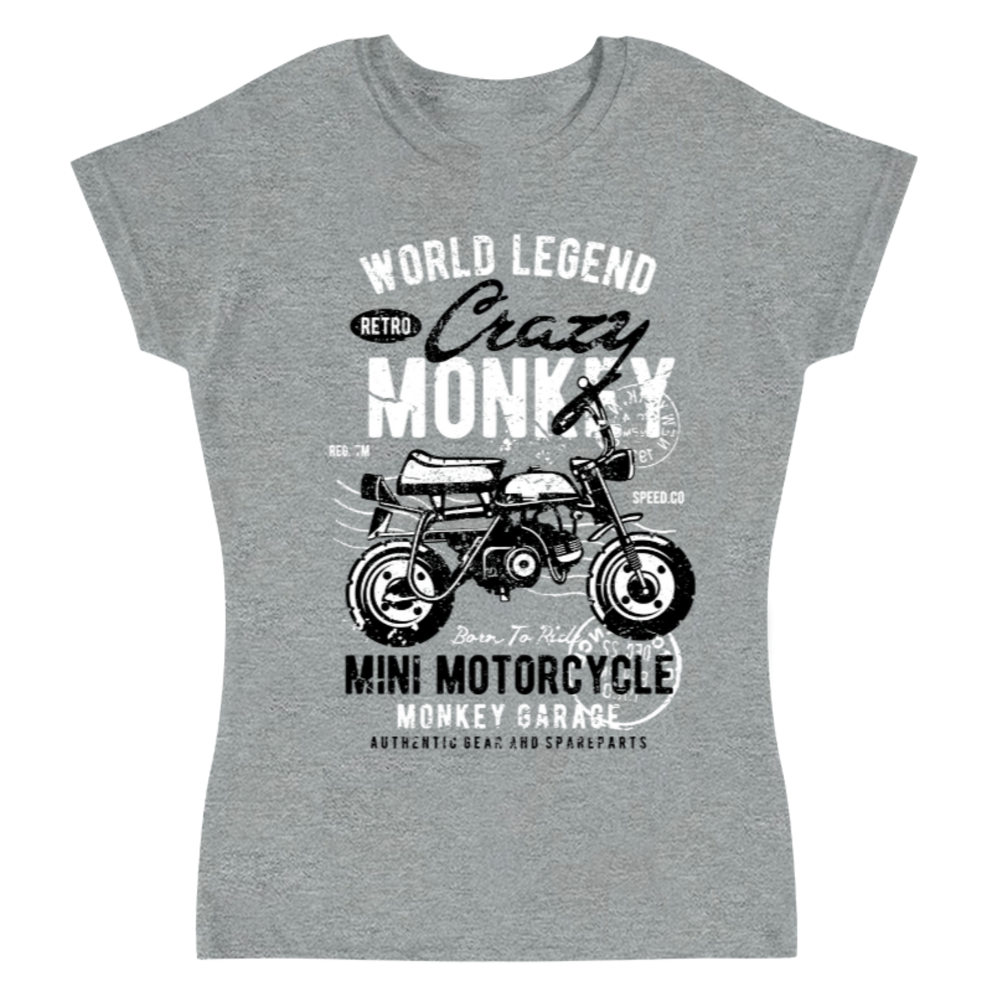 Playera Crazy Monkey Motorcycle - Mujer