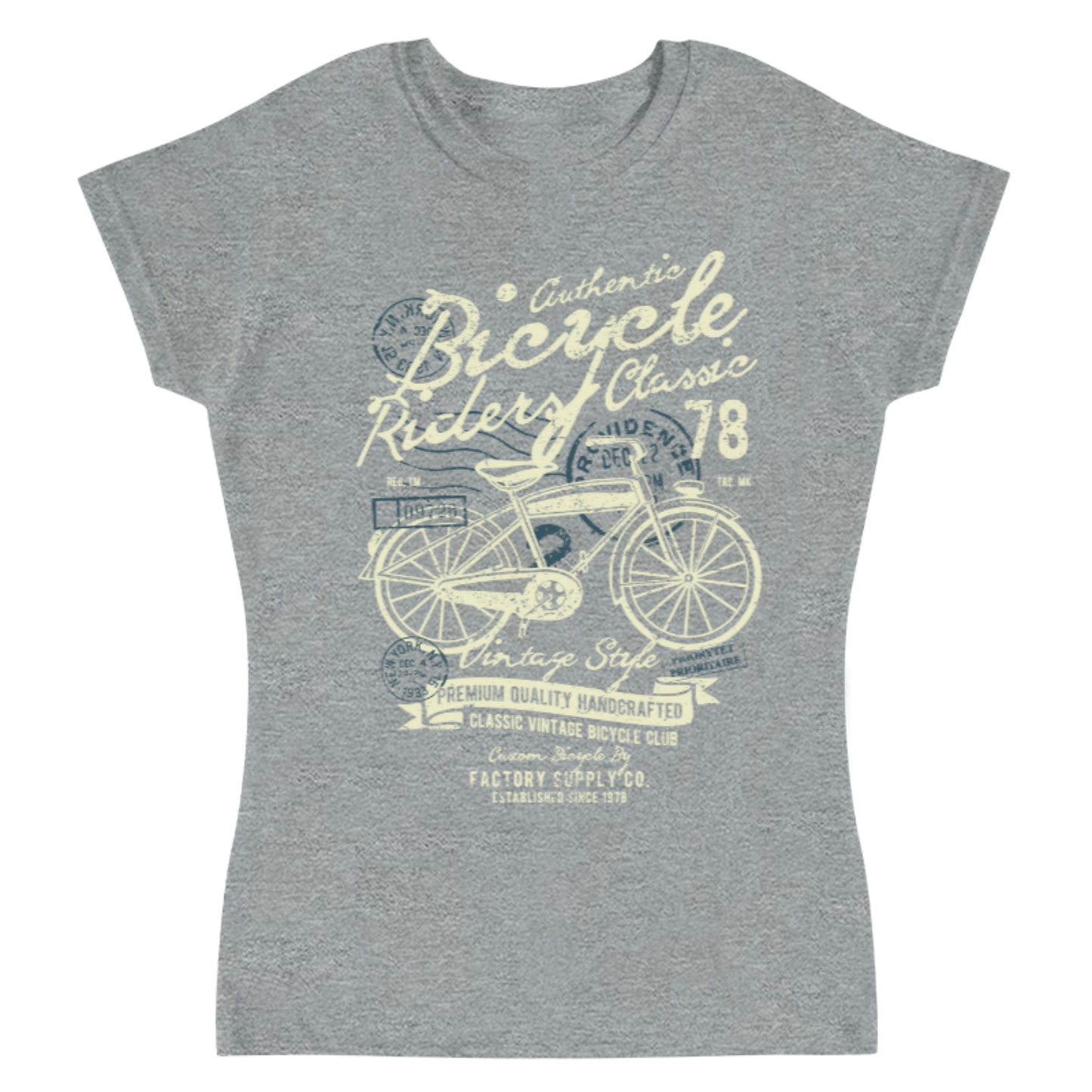 Playera Vintage Bicycle Riders - Mujer