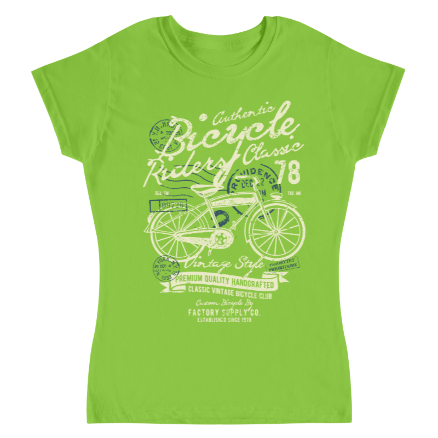 Playera Vintage Bicycle Riders - Mujer