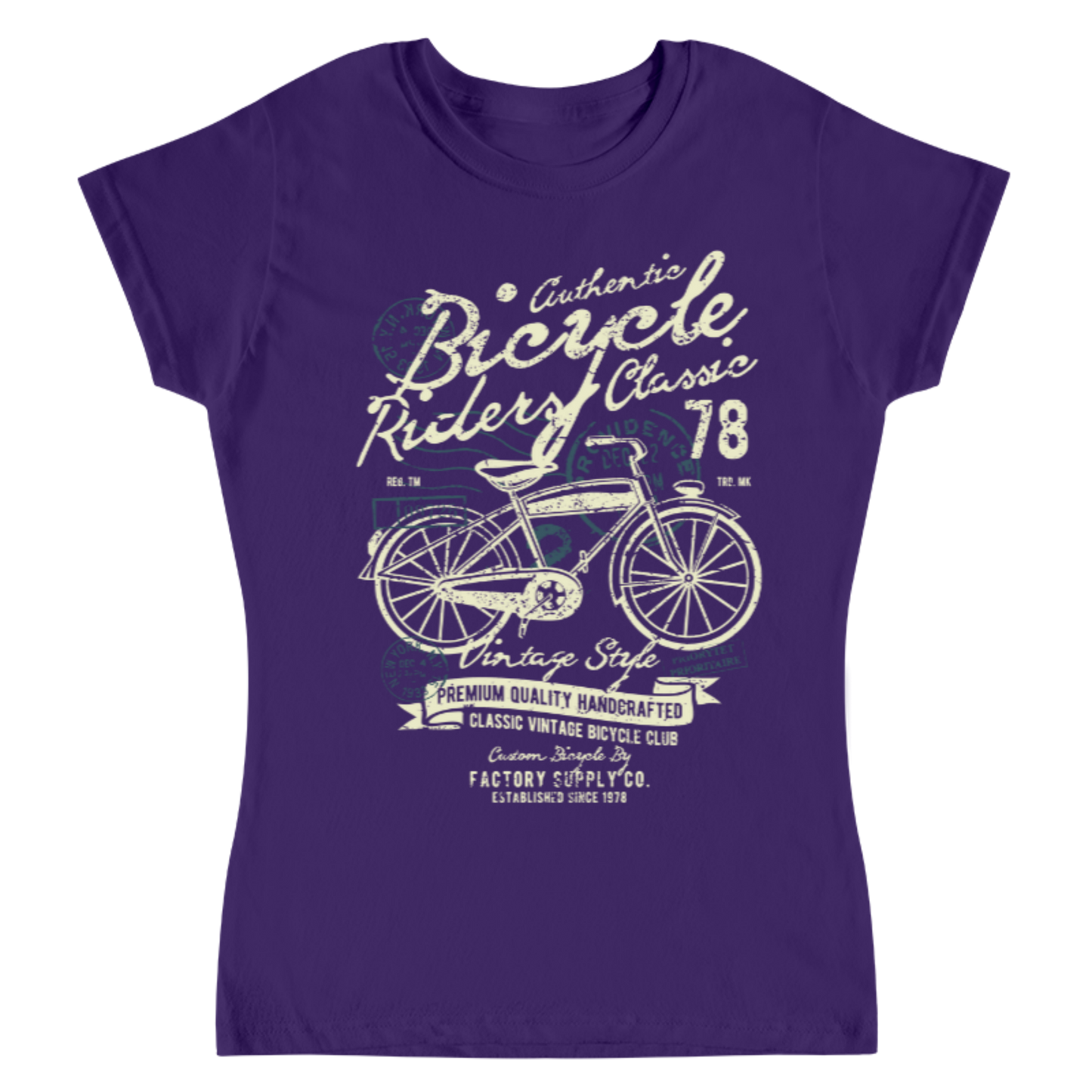 Playera Vintage Bicycle Riders - Mujer