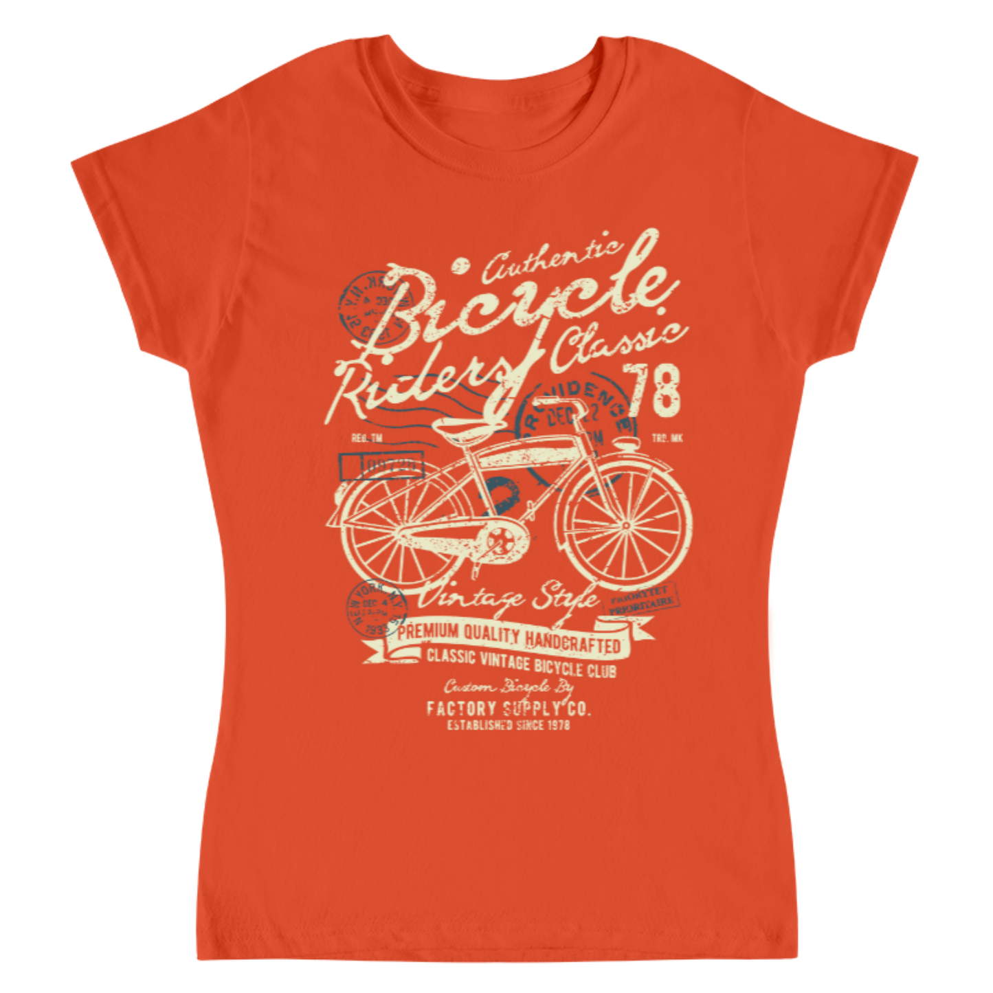 Playera Vintage Bicycle Riders - Mujer