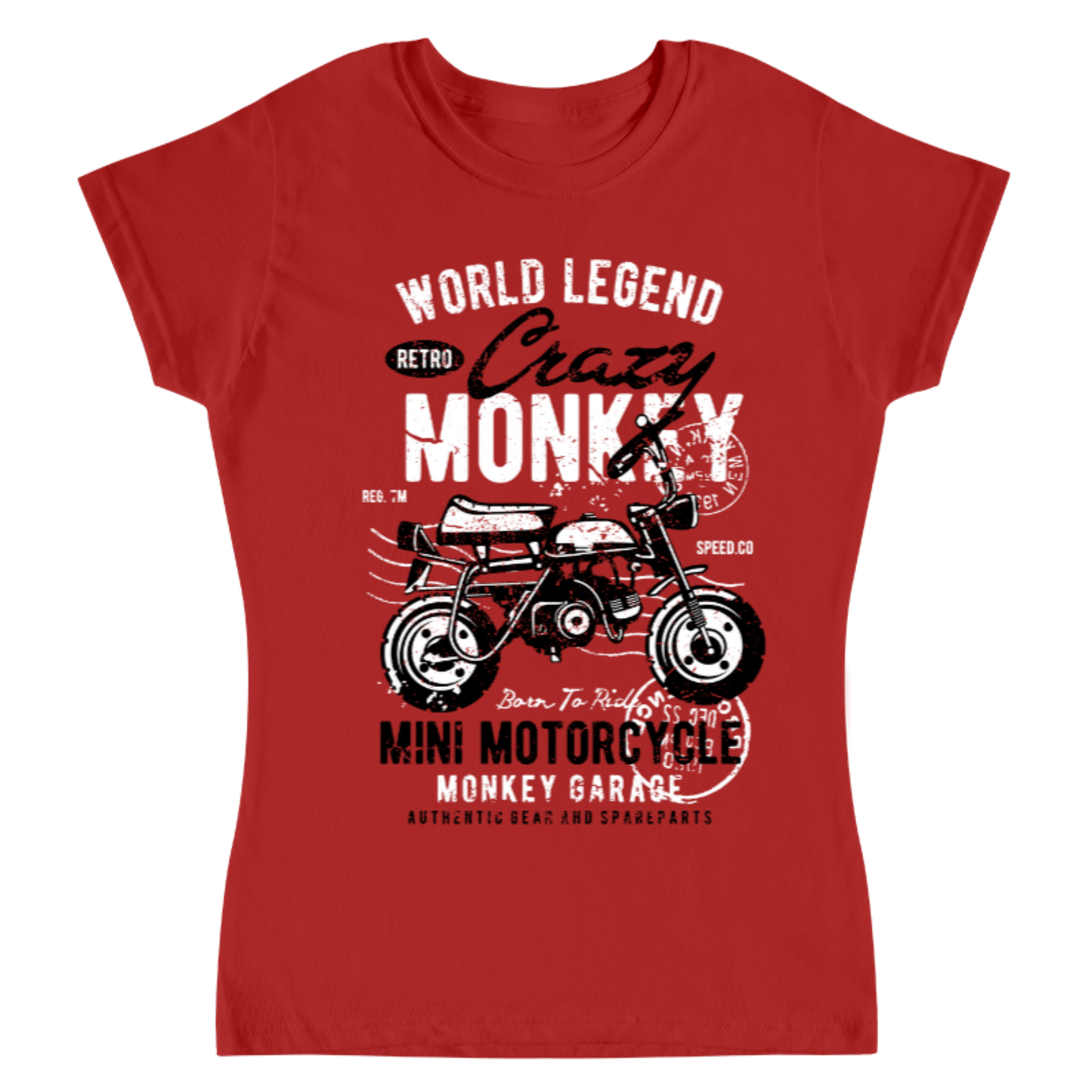 Playera Crazy Monkey Motorcycle - Mujer