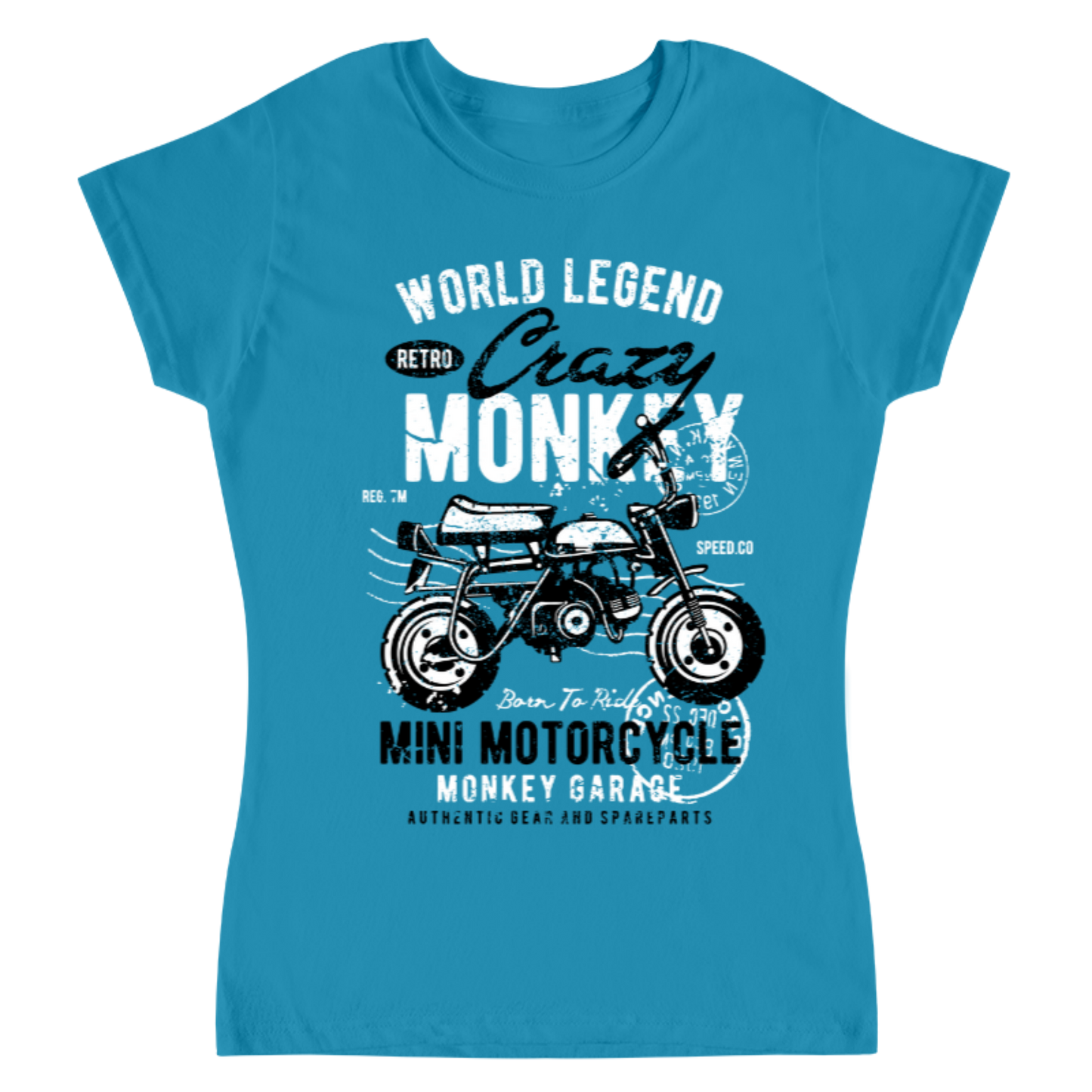 Playera Crazy Monkey Motorcycle - Mujer