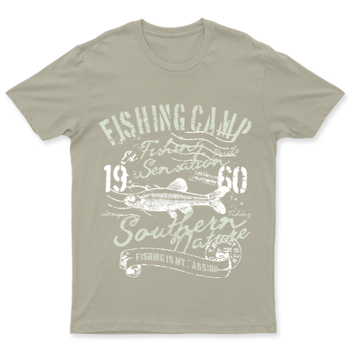 Playera Vintage Fishing Camp - Hombre