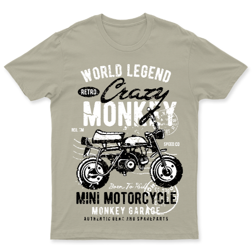 Playera Crazy Monkey Motorcycle - Hombre