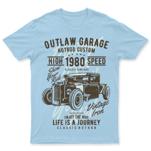 Playera Vintage Outlaw Garage - Hombre