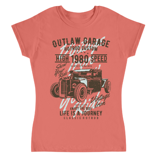 Playera Vintage Outlaw Garage - Mujer