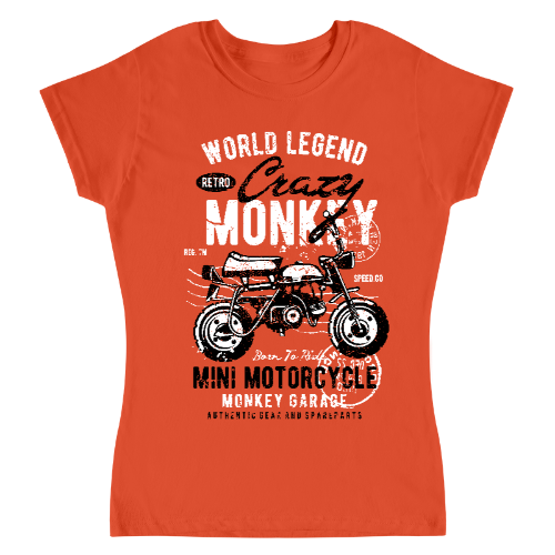 Playera Crazy Monkey Motorcycle - Mujer