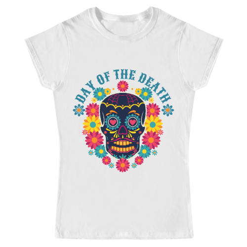 Playera Day of the Death Blanca - Mujer