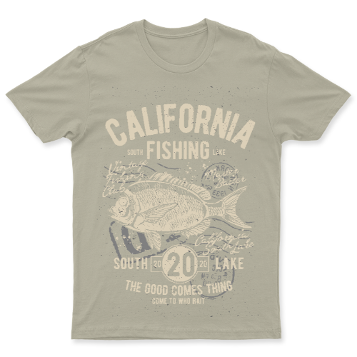 Playera Vintage California Fishing - Hombre